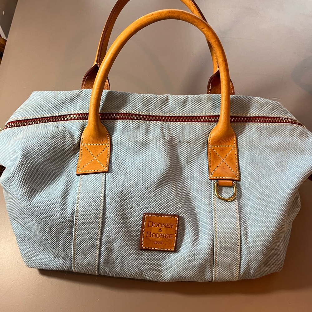 Dooney & Bourke Light Blue Canvas Satchel